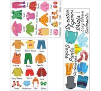 3 Hojas Pegatinas para Ropa Infantil Pvc de Palabras Claras
