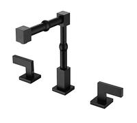 3-Hole Basin Faucet Faucet Bath Brass Water Cold and Hot Swivel Joint Mixer Bathroom, Black