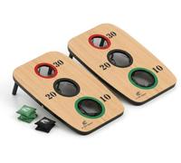3 Hole Bean Bag Toss Juego Cornhole - Juego de Lanzamiento con Sacos para Exterior - Tableros de Madera Plegables con 6 Bolsas - Juego Familiar Jardín