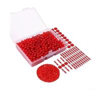3-Hole Buoy Locators 50pcs Fishing Beads Kit(red) | 50 buoy locators, 100 silicone beads, 3-hole design, slip float rig, use