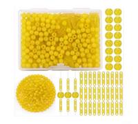 3-Hole Buoy Locators 50pcs Fishing Beads Kit(yellow) | 50 buoy locators, 100 silicone beads, 3-hole design, slip float rig, use