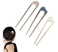3 horquillas en forma de U, horquillas francesas, horquilla en forma de U, pinza francesa para el pelo, para mujeres y niñas (B)