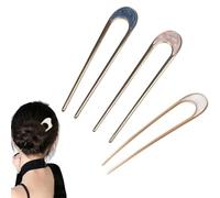 3 horquillas en forma de U, horquillas francesas, horquilla en forma de U, pinza para el pelo para mujeres y niñas (A)