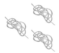 3 horquillas para el pelo, horquillas para el pelo, con forma de hoja, clip de de caballo francés, pinza para el pelo, barra de pelo de aleación, tocado de aleación de zinc, plateado