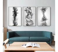 3 Imágenes Set-Cuadro Abstracto Moderno Diseño de Serpentina de Tinta Sobre Lienzo Arte Mural de Estilo Nórdico Impresión Póster Sala de Estar Dormitorio Oficina Decoración Hogar-40x65cm (sin marco)