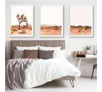 3 Imágenes Set-Láminas de Arte Abstracto de Paisajes Desérticos Cuadro de Joshua Tree Pintura Sobre Lienzo Estampado Tropical del Desierto Decoración Moderna el Hogar y la Oficina-40x50cm (sin marco)