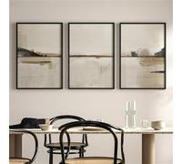 3 Imágenes Set-Póster Abstracto Minimalista Neutro Moderno Nórdico Impresiones en Lienzo Pintura Arte de Pared Cuadro Sala de Estar Cocina Oficina Habitación Decoración del Hogar-50x75cm (sin marco)