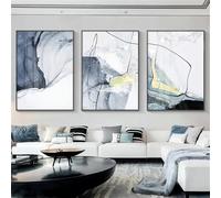 3 Imágenes Set-Póster de Arte Nórdico Moderno Con Líneas Abstractas en Acuarela Impresiones en Lienzo Obras de Arte la Decoración Hogar Sala de Estar Cocina Oficina y Dormitorio-40x60cm (sin marco)