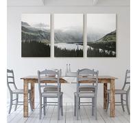 3 Imágenes Set-Pósteres de Paisajes Forestales de West Glacier Estados Unidos Impresiones Lienzo Fotografía de Bosques Arte Pintura Cuadro Decoración Sala de Estar Hogar y Oficina-50x75cm (sin marco)