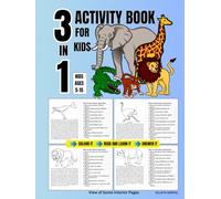 3 IN 1 ACTIVITY BOOK FOR KIDS: An Animal Book for Meaningful Activity, 42 Animals, Colour it, Read and Learn it and Answer the Questions, Kids Ages 5 - 15