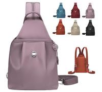 3 In 1 Anti-Theft Travel Tote Bag, Waterproof 2-Way Commuter Bag, Waterproof Nylon Fabric with Shoulder Strap for Daily Commuting and Travell (Taro Pink)