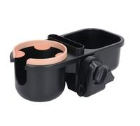 3 in 1 Baby Stroller Bottle Holder Prevent Slipping 360 Degrees Rotating Drink Cup Holder with Phone Holder (Rosa)