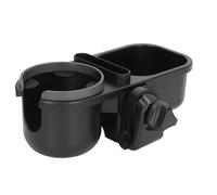 3 in 1 Baby Stroller Bottle Holder Prevent Slipping 360 Degrees Rotating Drink Cup Holder with Phone Holder (Negra)