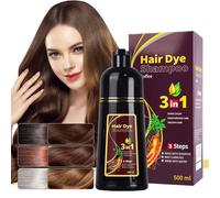 3 In 1 Black Instant Hair Color Shampoo, Long Lasting, Fast Hair Dye for Men & Woman, Instant Black Hair Dye Shampoo For Gray Hair, 500ml (Coffee)
