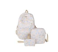 3-in-1 Bow Backpack for Girls, Preppy Pink School Backpack Set with Lunch Box Pouch, Cute Coquette Backpacks for Teens (Blue)