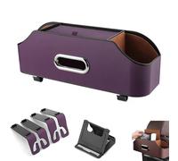 3-In-1 Car Backseat Organizer, 2026 New Multifunctional Car Seat Back Storage Box, Cup Holder, Strong & Durable for Most Vehicles (Purple)