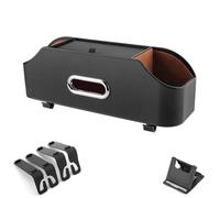 3-In-1 Car Backseat Organizer, Car Seat Back Storage Box, Multifunctional Cars Seat Back Storage Box with Tissue Box Holder, Back Seat Cup Holders, for All Cars (Black)