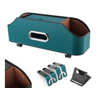 3-In-1 Car Backseat Organizer - Keep Your Ride Clean and Organized, Waterproof Leather, with Reinforced Headrest Straps, Car Cup Holder Organizer for Hold Phone, Snacks, Drinks, Handbag (Blue)