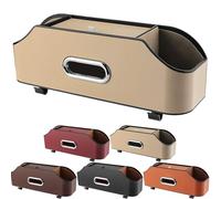 3-In-1 Car Backseat Organizer, Multifunctional Back Seat Organizer, Multifunctional Car Seat Back Storage Box, Waterproof Leather, with Reinforced Headrest Straps, for Most Vehicles (Beige)