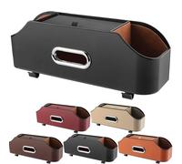 3-In-1 Car Backseat Organizer, Multifunctional Back Seat Organizer, Multifunctional Car Seat Back Storage Box, Waterproof Leather, with Reinforced Headrest Straps, for Most Vehicles (Black)