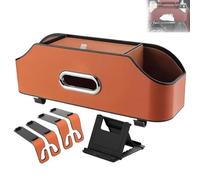 3-In-1 Car Backseat Organizer, Multifunctional Car Back Seat Storage, Universal Carseat Back Storage Box, Cars Cup Holder Organizer for Hold Phone, Snacks, Handbag, Suitable for All Cars (Orange)