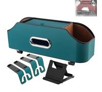 3-In-1 Car Backseat Organizer, Multifunctional Car Back Seat Storage, Universal Carseat Back Storage Box, Cars Cup Holder Organizer for Hold Phone, Snacks, Handbag, Suitable for All Cars (Blue)