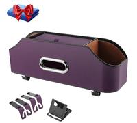 3-In-1 Car Backseat Organizer, Multifunctional Car Seat Back Storage, car seat back storage box, Universal Back Seat Cars Organizer with Hooks & Cup Holder, for Travel, Road Trip (Purple)