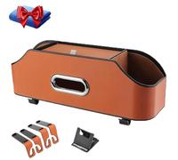 3-In-1 Car Backseat Organizer, Multifunctional Car Seat Back Storage, car seat back storage box, Universal Back Seat Cars Organizer with Hooks & Cup Holder, for Travel, Road Trip (Orange)