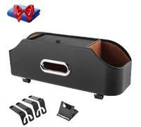 3-In-1 Car Backseat Organizer, Multifunctional Car Seat Back Storage, car seat back storage box, Universal Back Seat Cars Organizer with Hooks & Cup Holder, for Travel, Road Trip (Black)