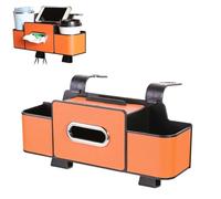 3-In-1 Car Backseat Organizer, Stdcomubat Car Organizer, Multifunctional Cars Seat Back Storage Box With 2 Cup Holders, Carseat Cartissue Instant Access for Cars Organization (Orange)