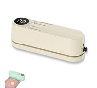 3 In 1 Cordless Handheld Mini Vacuum Sealer, Mini Cordless Vacuum Sealer, Portable Bag Sealers, USB Charging with Digital Display, for Food Bag Candies Snacks Food Storage (White)