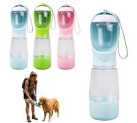 3-in-1 Dog Water Bottle with Food Container - Portable Pet Water Dispenser & Treat Storage, Built-in Waste Bag Holder, Leak-Proof Travel Puppy Bowl for Walking Hiking,Dog Gift, Puppy Essentials(Blue)