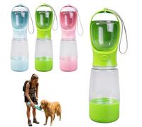 3-in-1 Dog Water Bottle with Food Container - Portable Pet Water Dispenser & Treat Storage, Built-in Waste Bag Holder, Leak-Proof Travel Puppy Bowl for Walking Hiking,Dog Gift,Puppy Essentials(Green)