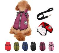 3 in 1 Dog Winter Coat,Dog Winter Jacket with Harness,Pet Outdoor Jacket with Zipper for Small Medium Large Dogs and Cats (Purple,5X-Large)