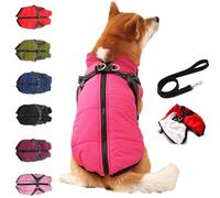 3 in 1 Dog Winter Coat, Dog Winter Jacket with Harness, Pet Outdoor Jacket with Zipper for Small Medium Large Dogs and Cats (Pink,4XL)