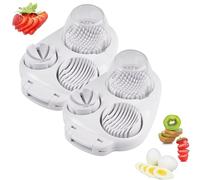 3 In 1 Egg Slicer for Hard Boiled Eggs, 2025 New Stainless Steel Dicer Egg Slicer Dishwasher Safe, Multifunctional Food Cutter Slicers for Home Kitchen Chopper Gadgets (2Pcs)