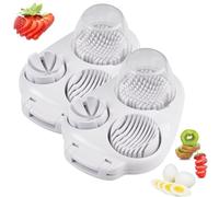 3 In 1 Egg Slicer for Hard Boiled Eggs, 2025 New Stainless Steel Dicer Egg Slicer Dishwasher Safe, Multifunctional Food Cutter Slicers for Home Kitchen Chopper Gadgets (2Pcs)