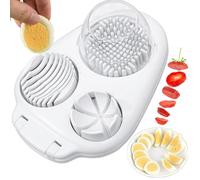3 In 1 Egg Slicer For Hard Boiled Eggs, 2025 New Strawberry Slicer Grape Cutter, Stainless Steel Dicer Dishwasher Safe, Fruit Cutter (1pcs)
