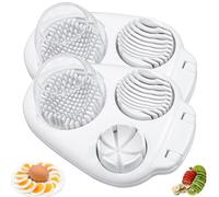 3 In 1 Egg Slicer For Hard Boiled Eggs-2025 New Strawberry Slicers Grape Cutter, Stainless Steel Dicer Egg Slicer Dishwasher Safe, Fruit Cutter For Eggs Strawberry Mushroom (2 Set)