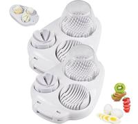 3 In 1 Egg Slicer For Hard Boiled Eggs, Multipurpose 3-Way Cutter with 3 Slice Modes, 2025 New Stainless Steel Dicer, Hard Boiled Egg Cutter & Fruit Slicer (2PC)