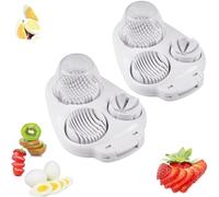 3 In 1 Egg Slicer For Hard Boiled Eggs, Strawberry Slicer Grape Cutter, Multipurpose 3-Way Cutter with 3 Slice Modes, 2025 New Stainless Steel Dicer Dishwasher Safe, For Egg Mushroom (2pcs)