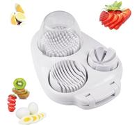3 In 1 Egg Slicer For Hard Boiled Eggs, Strawberry Slicer Grape Cutter, Multipurpose 3-Way Cutter with 3 Slice Modes, 2025 New Stainless Steel Dicer Dishwasher Safe, For Egg Mushroom (1pcs)