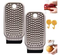 3-in-1 Fruit & Vegetable Cleaning Brush, Multifunctional Vegetable Brush & Dish Sponge, Dual-Sided Cleaning Scrubber with Bristles & Built-in Scrape for Fruits, Root Veggies & Pans (2Pcs Grey)
