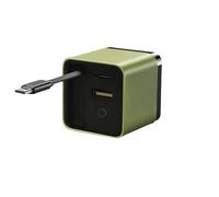 3 in 1 GAN Charger, Scalable 80w MAX Fast Charger Module with Type C Cable and 2 USB Ports, for iPhone, Phone and Laptops (Green)