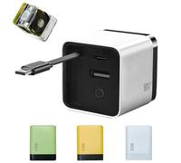 3 in 1 GAN Charger,Scalable 80W MAX Fast Charger Module with Type-C Cable and 2 USB Ports, Retractable Phone 80 Watt All in One Wall Plug for iPhone, Phone and Laptops (White)