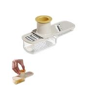 3-in-1 Garlic & Vegetable Slicer Set, Manual Handheld Grinder for Grating Ginger and Dicing, Includes Protective Hand Guard and Easy-Pour Container for Home Kitchen Use (White,1PCS)