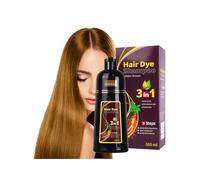 3-In-1 Golden Brown Hair Colour Shampoo, Herbal Shampoo To Darken Hair, Fast-Acting Formula, Semi-Permanent Grey Coverage, For Men And Women, Restores Shine (Golden Brown)