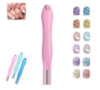 3-in-1 Heart Shape Round Line Shape Nail Art Magnet Pen, 2025 New Magnetic Nail Art Tool, Upgraded Magnetic Tool for Cat Eye Gel Polish, Ideal for DIY & Salon Use (1Pcs*Pink)