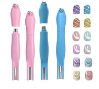 3-in-1 Heart Shape Round Line Shape Nail Art Magnet Pen，Heart Magnet for Cat Eye Gel Polish, 2025 New Magnetic Nail Art Tool for DIY Nails Salon Decoration (Blue+Pink)