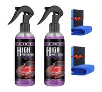 3 in 1 High Protection Spray, Quick Car Coating Spray, Car Scratch Remover, Nano Repair Fast Wax Polishing, for Metal, Tools, Cars (2pcs)